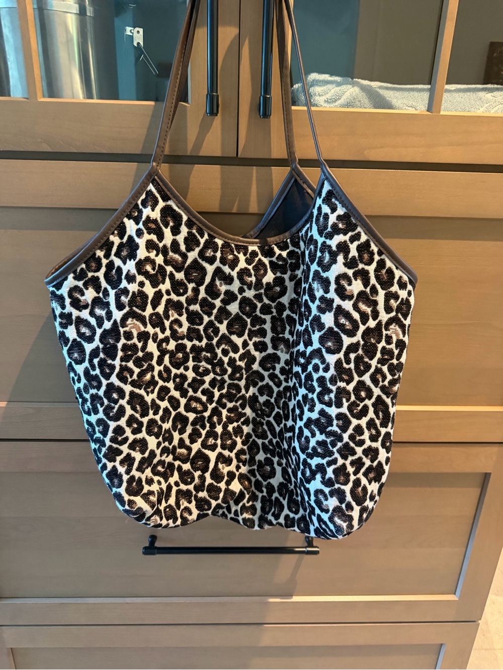 Anthropologie Leopard Print XL Tote